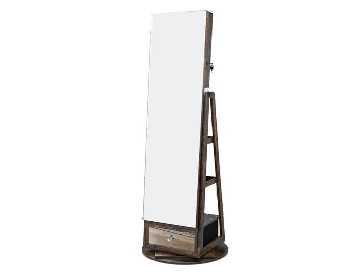Armoire à bijoux sur pied led marron