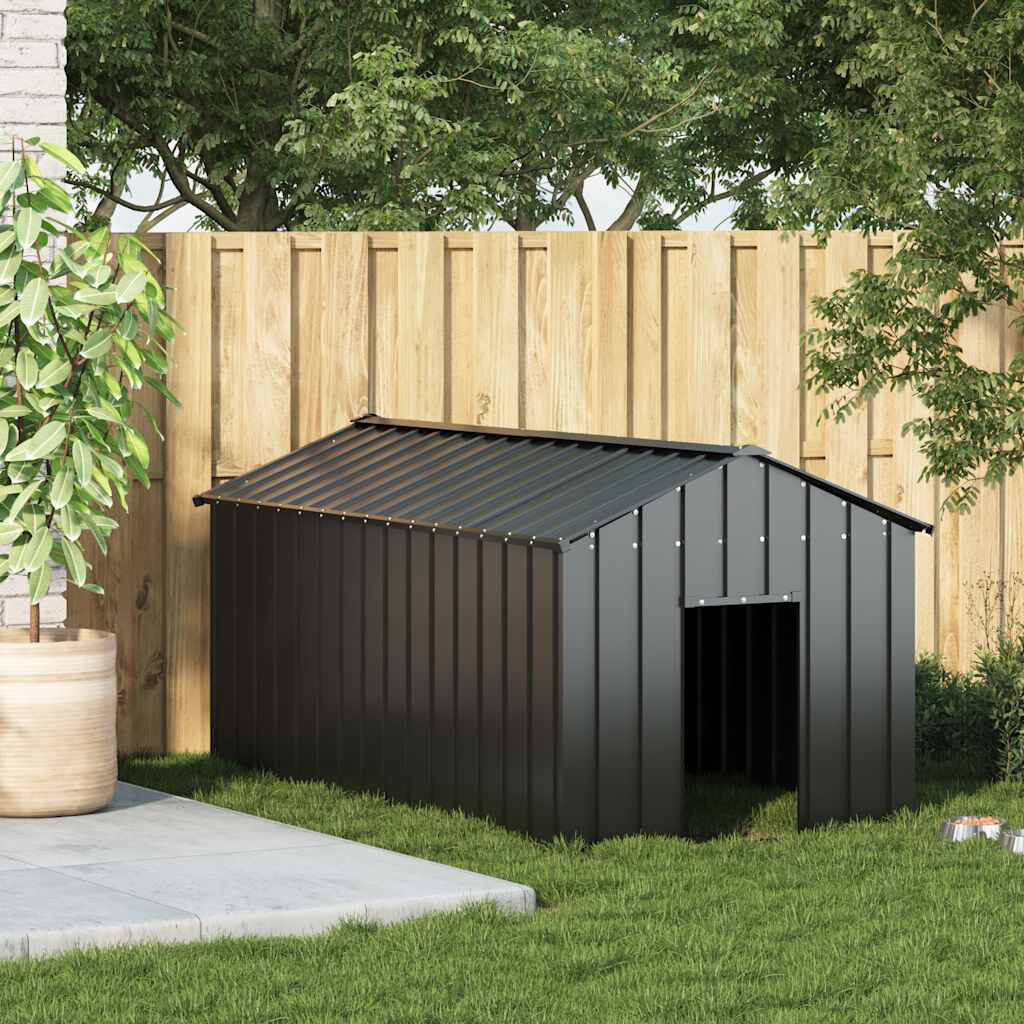 Archie & Oscar Barys Galvanised Steel Dog House Anthracite 101cm H x 114cm W x 202cm D