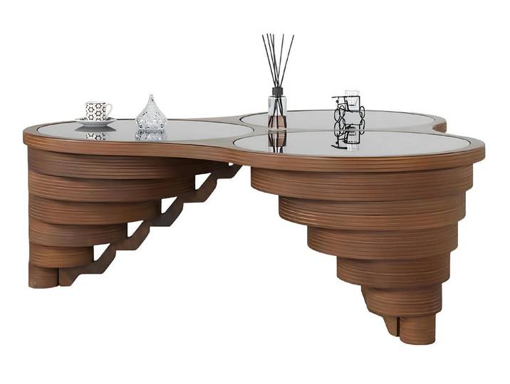 Xlmoebel Couchtisch Eleganter Beistelltisch aus Holz mit edler Optik und Funktionalität (Couchtisch), Hergestellt in Europa