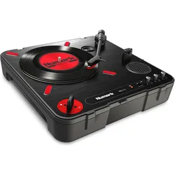 Numark PT01 Scratch (Halbautomatisch), Plattenspieler, Rot, Schwarz