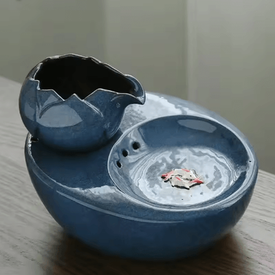 Inspire Picks Ceramic Pet Water Fountain USB Powered Automatic Drinking Fountain For Cats & Small Pets blue 1l