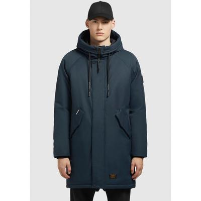 Winterjacke KHUJO "TANDEM", Herren, Gr. XL, blau (marine), Web, Obermaterial: 100% Polyester, unifarben, weit ca. Mitte Oberschenkel, Jacken Winterjacke, Kordelzug an der Taille