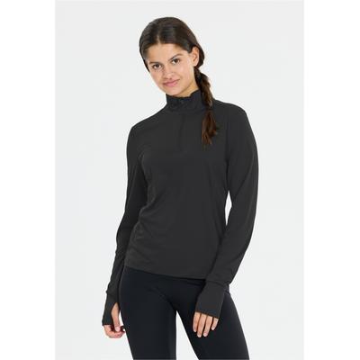 Strickpullover ENDURANCE "Chaba", Damen, Gr. 42, schwarz, 100% Polyester, meliert, unifarben, normal, ohne Ausschnitt, Pullover Strickpullover, mit Quick-Dry-Funktion