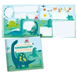 Häfft Verlag Freundebuch »Alle meine Kindergartenfreunde« quadratisch, Dino-Motiv mehrfarbig