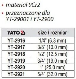 YATO YT-2918 Thread Cutter Set
