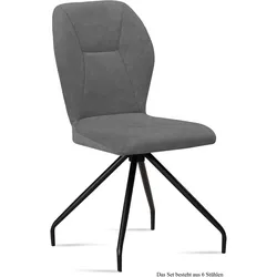 ESSZIMMERSTUHL (6er-Set) Dinnie 51x92x60 Schwarz/Grau