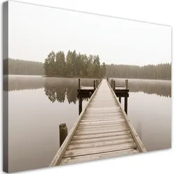 LEINWANDBILD Pier Seelandschaft Natur 120x80cm