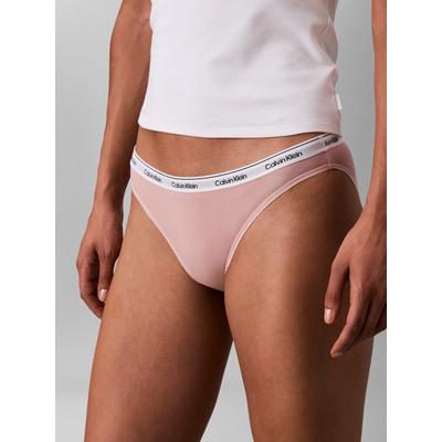 Bikinislip "BIKINI (LOW-RISE)", Damen, Gr. XXL (46), rosa (subdued), Jersey, Obermaterial: 90% Baumwolle, 10% Elasthan, CALVIN KLEIN UNDERWEAR, unifarben, körpernah, Unterhosen, mit Logobund