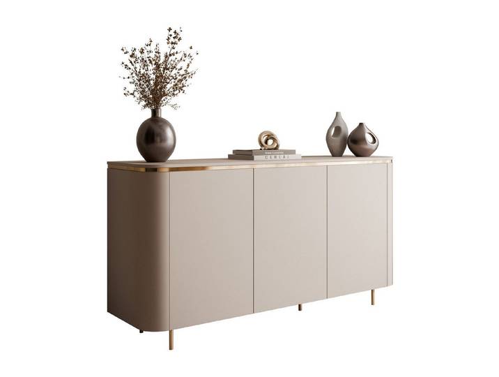 Lookway Kommode AVELINE 140 cm mit LED-Beleuchtung auf geraden Beinen