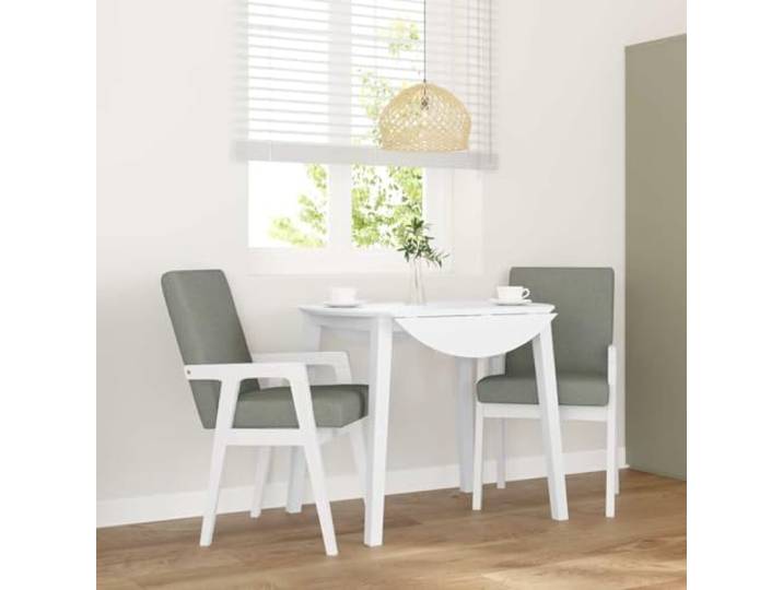 Esszimmerstühle mit Kissen, 2 Stück, Massivholz, Gummibaumholz, Weiß Massives Gummibaumholz, inklusive Kissen, ergonomische Rückenlehne, Esszimmer, Wohnzimmer, Alltag