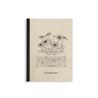 Notizbuch A6 blanko aus Graspapier – Dahara – Farbe: Typewriter – matabooks