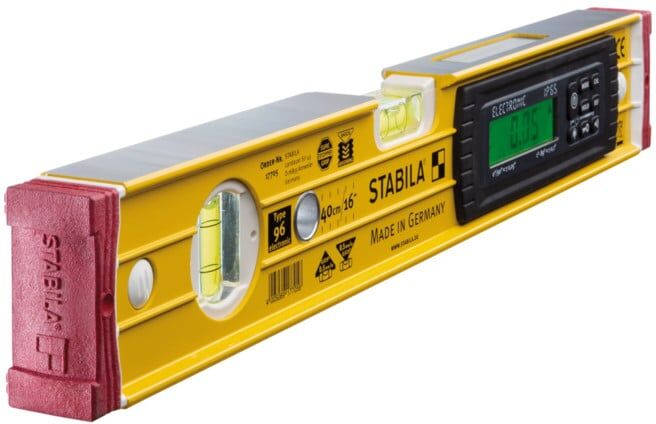 Niveau à bulles électronique Stabila TECH 196 40 cm aluminium jaune ± 0,5mm/m (17705)