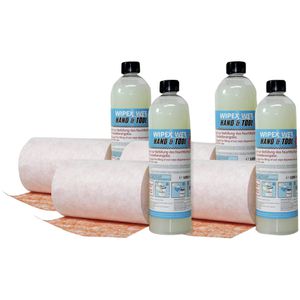 Wipex Reinigungstücher 989871, Wet Hand & Tool, Nachfüllset, für Hände und Werkzeug, 4 Liter Reiniger und 480 Tücher