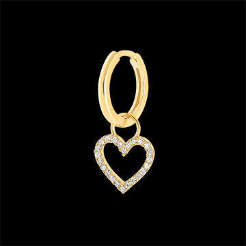 Edenly Ohrring Frische mit Charm in Herzform - Kombination aus 9 Karat Gelbgold