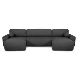 WOHNLANDSCHAFT Noel mit Schlaffunktion, Schwarz, Bouclé-Stoff