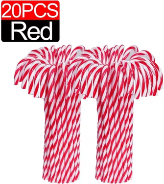 Inspire Picks Classic Candy Cane Christmas Tree Hanging Ornament Set 20pcs red 15cm
