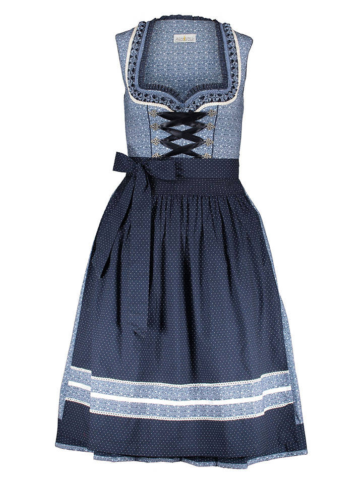 Almsach Dirndl in Hellblau/ Dunkelblau - 34