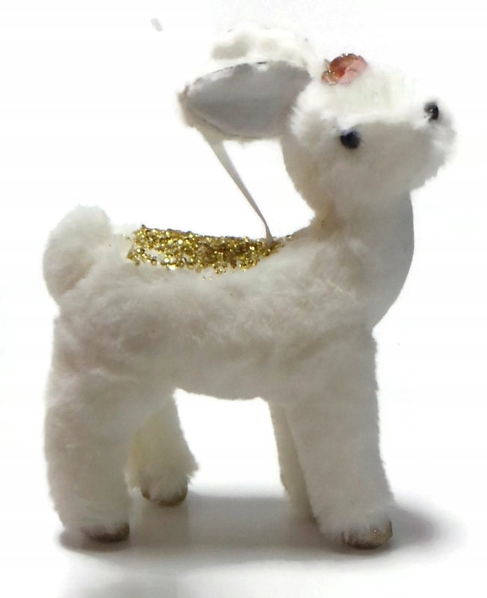 ZD Trading Pluche Kerst Herten Beeldje met Knuffel Decoratie voor op tafel, 22 cm