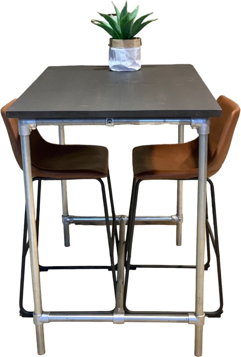 Design85 Industriële Moderne Bartafel met Zwenkwielen