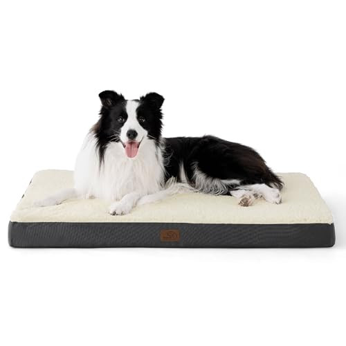 Bedsure Orthopedisch hondenbed voor grote honden, grijs, 91 x 69 cm