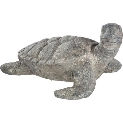 Skulptur GILDE "Figur Schildkröte Lentille", grau, B:58cm H:28cm T:48cm, Magnesia, Dekofiguren