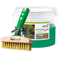 OSMO Terrasse - Holz Entgrauer Kraft Gel + Ter.- Reinigungsbürste 2,5 l