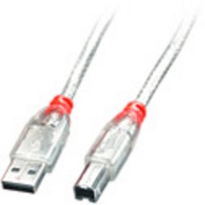 LINDY USB-Kabel USB 2.0 USB-A Stecker, USB-B Stecker 3.00 m Transparent 41754