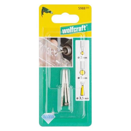 wolfcraft 1 Schleifstifte-Set diamant, 3tlg. (5988000)