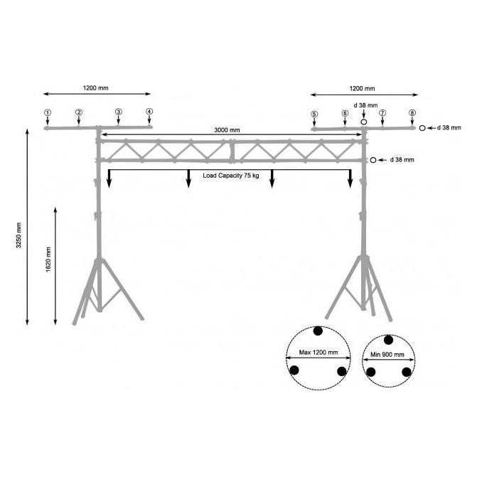 Quik Lok Quiklok Aluminium Struktur Kit mit Länge (Keyboard) (QUIKLOK042782)