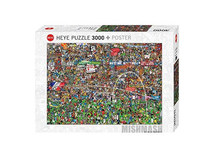 HEYE 29205 - Standardpuzzle Fussball History, Alex Bennett, 3000 Teile, Limitierte Auflage mit Golddruck