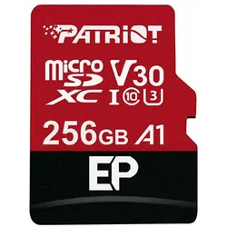 Patriot EP Series Flash-Speicherkarte (256 GB, microSDXC, U3, UHS-I), Speicherkarte, Rot, Schwarz