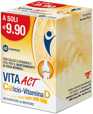 Linea Act Vita Act Calcio + Vitamina D Integratore Ossa e Denti 60 Compresse