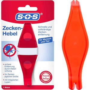 SOS Zeckenhaken Zecken-Hebel, für Mensch und Tier, aus Kunststoff