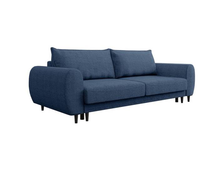 Beautysofa 3-Sitzer Schlafsofa Cortez dunkelblau, Dunkelblau, 251x76x95 cm, Wohnzimmer, Sofas & Couches, Sofas, 3-Sitzer Sofas