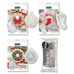 KATY SUE Kreativ-Set Silikonformen & Modeliermasse Weihnachten, 4tlg.