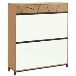 Voss Möbel Schuhschrank Kastina Lack Braun, Weiß Eiche /