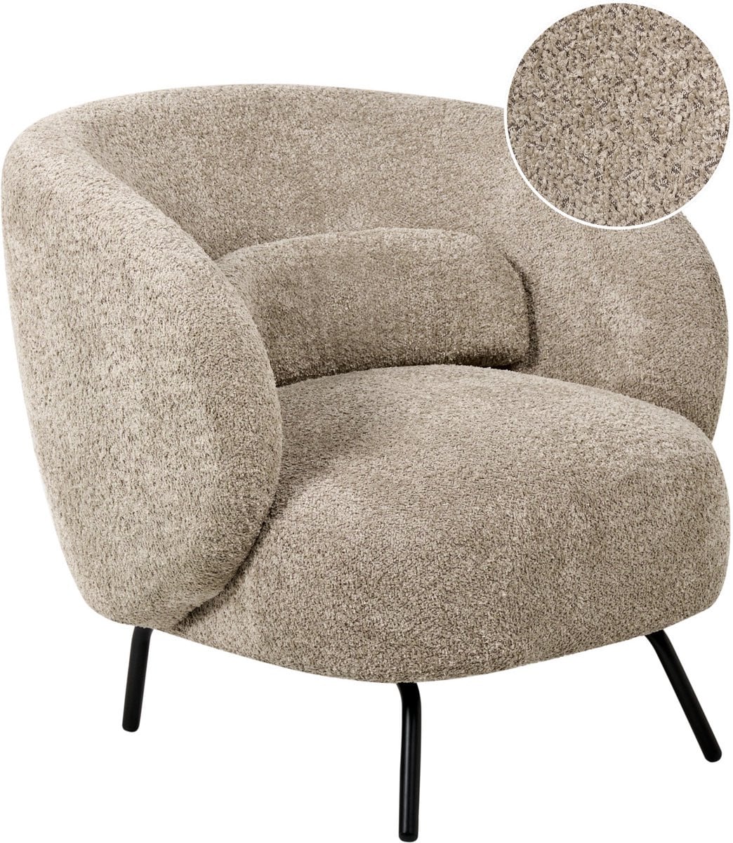 Beliani Fauteuil Minimalistisch - Taupe - Bouclé