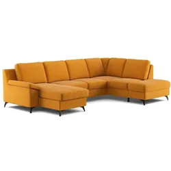 COTTA Wohnlandschaft mit Funktion Boom Stoff Gelb Mustard
