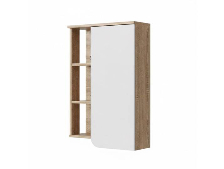 Armoire murale avec porte et compartiments ouverts sonoma 50x75cm