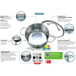 Elo Basic Horizon Topf und Pfannenset 10 teilig silber schwarz
