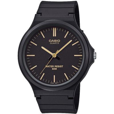 Quarzuhr, schwarz (schwarz, goldfarben), CASIO TIMELESS COLLECTION, Armbanduhren, Herren, Quarzuhr, Armbanduhr, Herrenuhr, analog, Resinarmband, Acrylglas