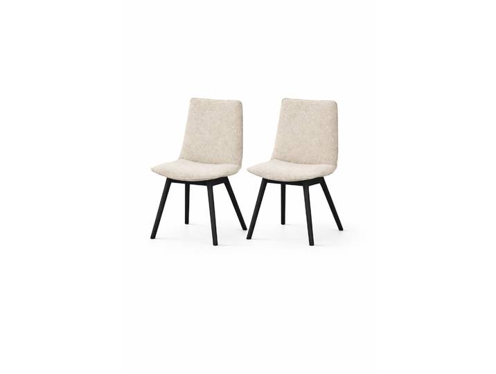 4-Fussstuhl GOODPRODUCT Ramon , beige (beige rumi 9, buche schwarz), B:46cm H:89cm T:57cm, Holzwerkstoff, Massivholz, Polyester, Stühle, 4-Fussstuhl, mit Massivholzbeinen, verschiedenen Farben und Stoffe