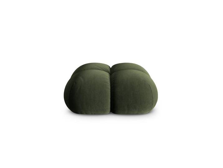 Cosmopolitan Design Pouf Loretto aus Samt grün, Grün, 90x40x90 cm, Wohnzimmer, Sessel, Hocker & Hockerbänke, Poufs