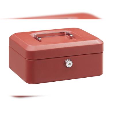 ARREGUI Elegant C9224 Geldkassette aus Stahl | 20 cm breit | Abschließbare Kasse mit Geldeinsatz | Geldkassette mit Schlüssel und Münzeinsatz | rot