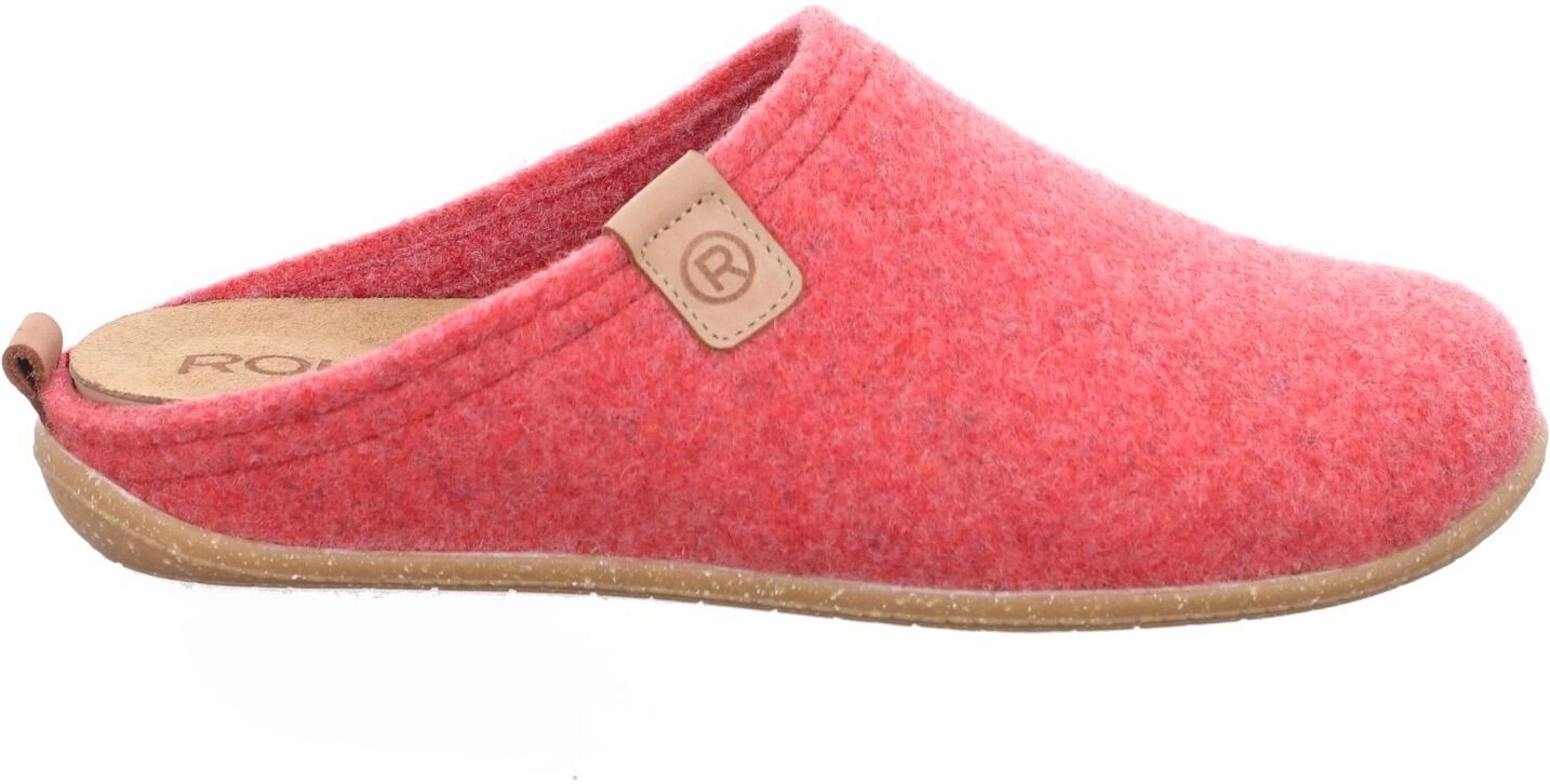 Pantoffel ROHDE "GREENYS N35", Damen, Gr. 36, rot (hellrot), Filz, meliert, Schuhe Pantoffel, Hausschuh, Clog, Homeslipper mit herausnehmbarer Innensohle hellrot 36