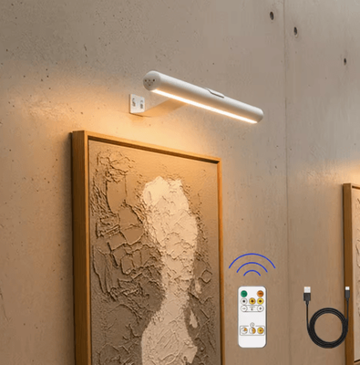 Inspire Picks 4000mAh Rechargeable Wireless Picture Light LED Art Display Wall Lamp With Remote Control white2