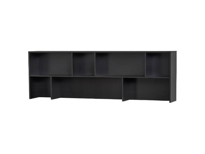 Aufsatzregal Massivholz Pinie, lackiert Schwarz/Schwarz 200 x 65 x 30cm