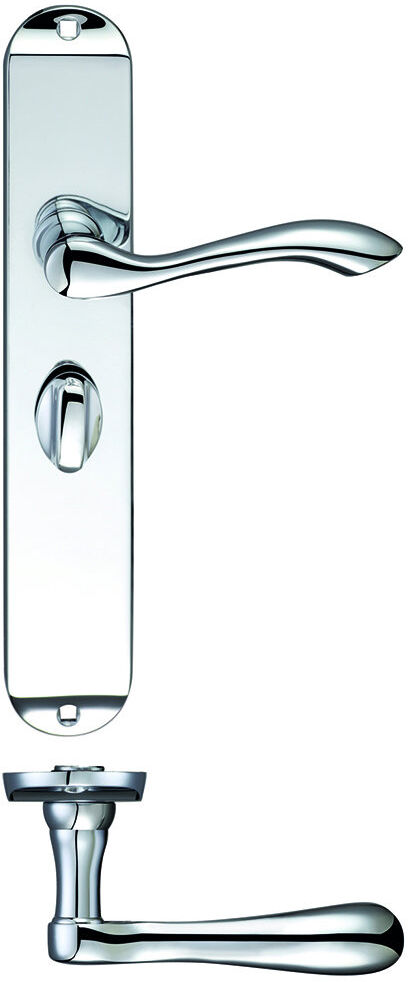 Fulton & Bray Arundel Bathroom Right Hand Door Handle Polished Chrome 24.5cm H X 4.2cm W