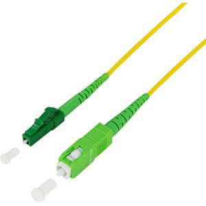 LogiLink Glasfaserkabel FPSLS15, Singlemode, LC/APC auf SC/APC, Simplex, OS2 (100 Gbit/s), 15 m