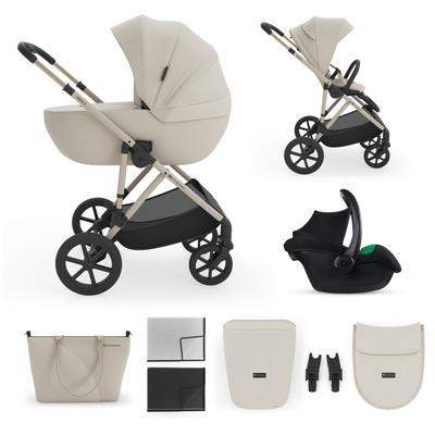 Kombi-Kinderwagen KINDERKRAFT "PRIME 3 3in1", Kinder, sand dune, Polyester, Stahl, Kinderwagen, inkl. Babyschale MINK